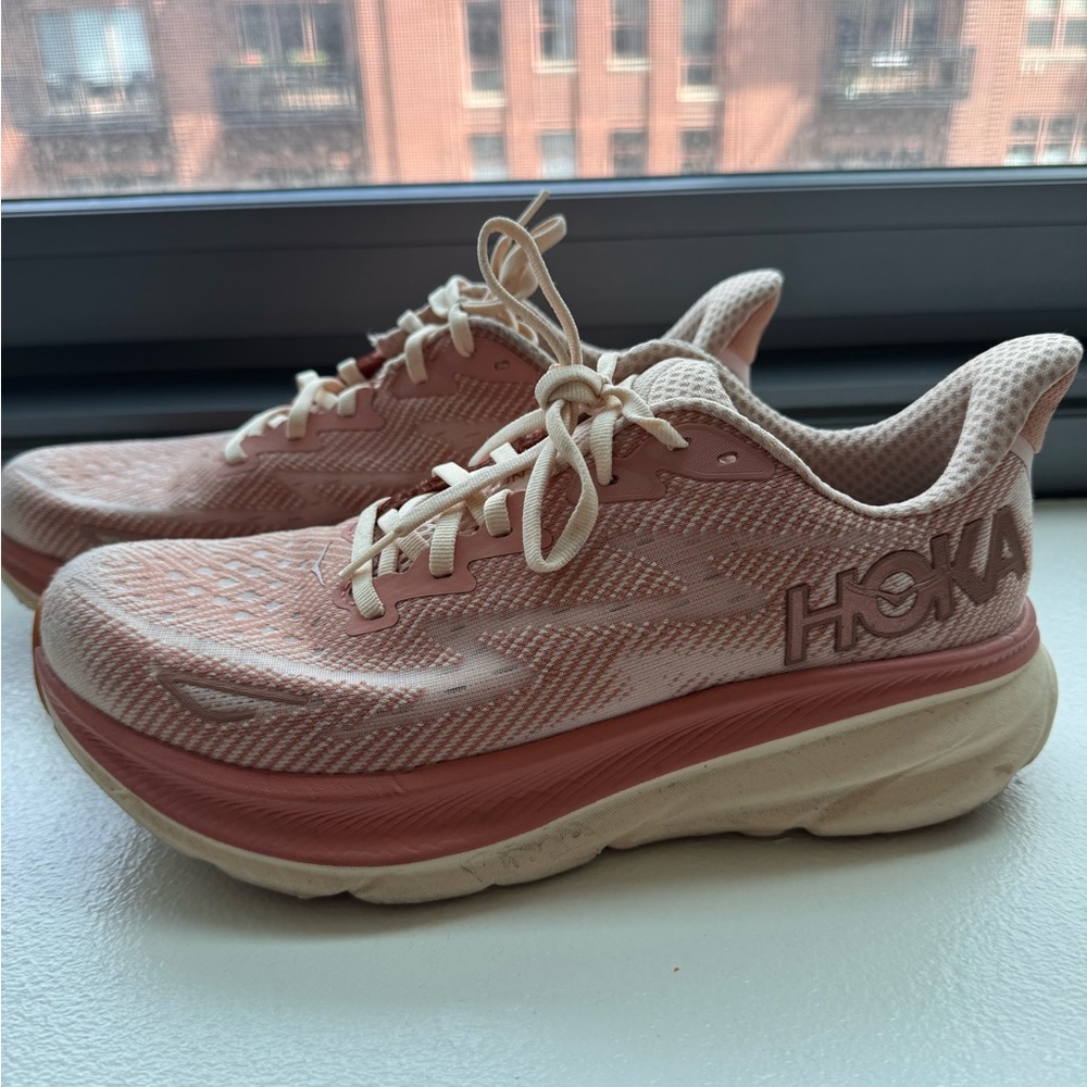 Hoka Women's Sneakers in Pink and Cream